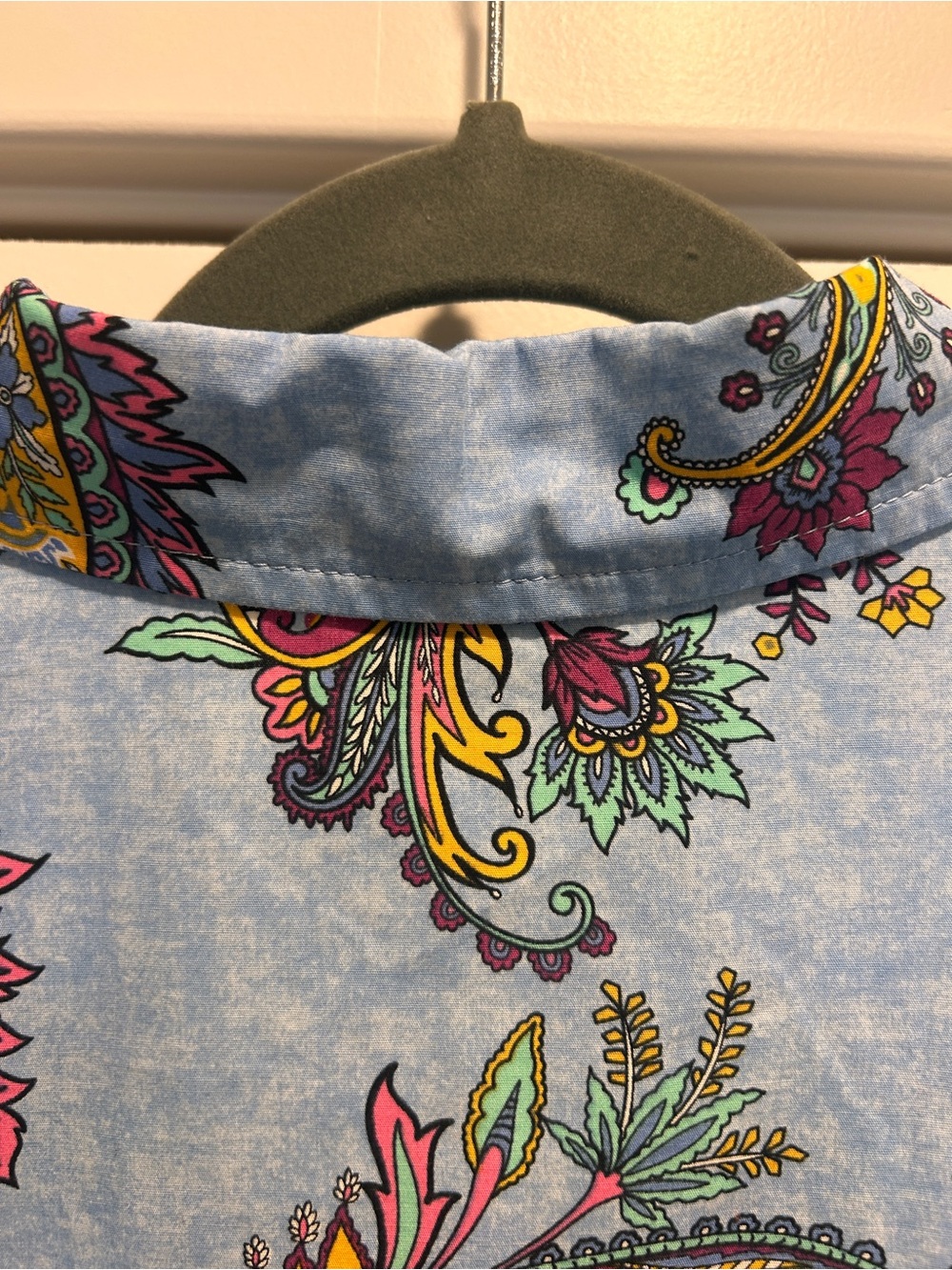 Talbots Blue Paisley Button-Down Shirt with Multicolor Accents - Picture 4 of 10